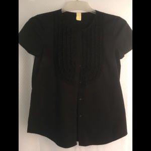Black short sleeve dressy blouse